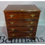 An 18th century style mahogany chest, of four long drawers on bracket feet, 71cm wide 85cm high.
