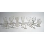A group of seventeen various drinking glasses, 19th and 20th century,