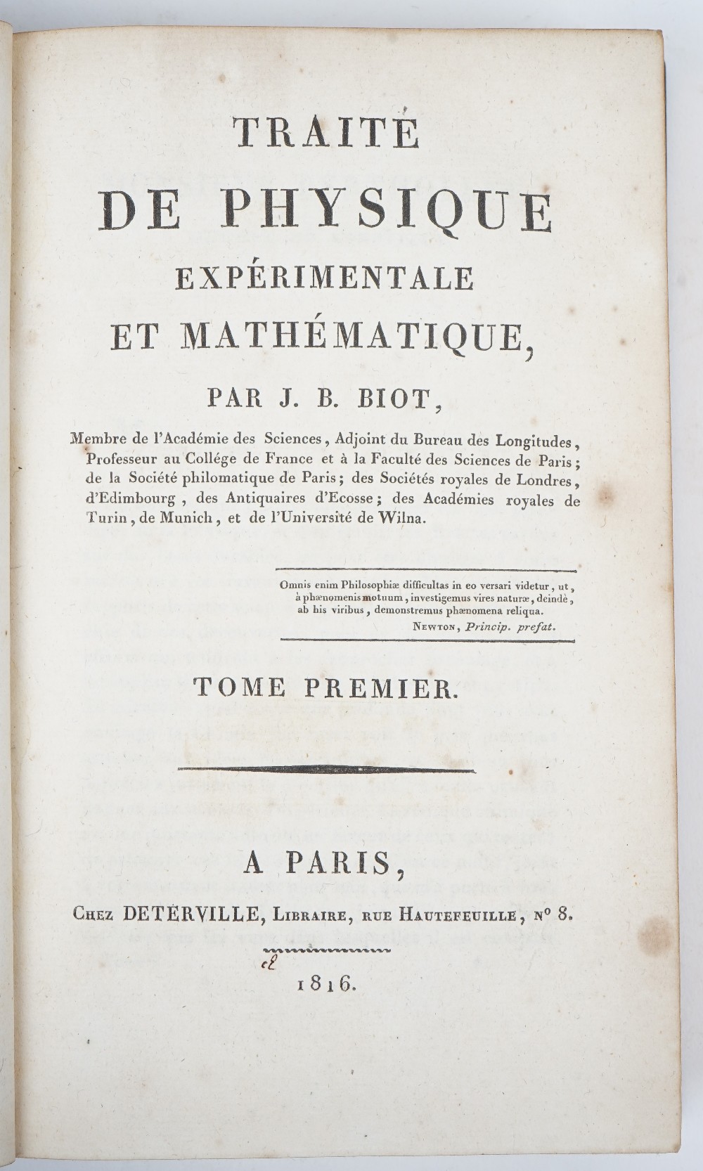 BIOT, Jean-Baptist (1774-1862). Traité de Physique Expérimentale et Mathématique. - Image 2 of 6