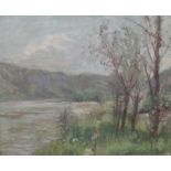 Oskar H. Hagemann (German, 1888-1985), River landscape, oil on canvas, signed and dated 1964, 53.