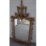 A 19th century Chinese Chippendale revival gilt framed mirror,