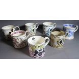 Wedgwood, a group of seven modern ceramic commemorative mugs,
