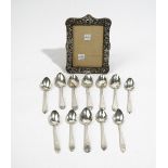 Silver and silver mounted wares, comprising; a set of six Old English pattern teaspoons,