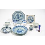 A group of European and Asian blue and white ceramics, various dates,