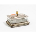 A silver lidded rectangular sardine dish,