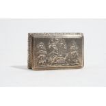 A George IV silver rectangular hinge lidded snuff box,