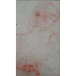 Attributed to Augustus John, (British, 1878-1961), Figure sketch, red chalk, 13cm x 7.5cm.