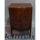 A George III mahogany bowfronted gentleman's washstand, on tapering square supports,