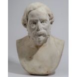 A marble bust of a gentleman, 20th century, 50cm high.