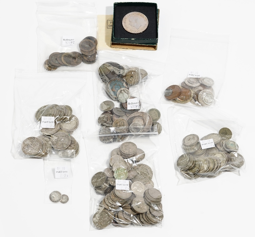 A collection of British pre-decimal coins, including pre-1920 and pre-1947 issues,