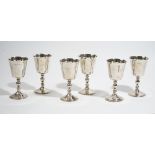 A set of six modern silver goblets, by Deakin & Francis, Birmingham 1972, in 17th century style,
