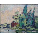 Louis Valtat (French 1869-1952), Bois de Boulogne, oil on canvas, signed, 25cm x 33cm.