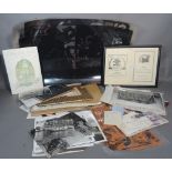 A group of entertainment and ephemera items including posters, letters,