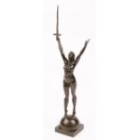 After Emile Oscar Guillaume (1867 - 1942), a bronze figure of 'La Déliverance',