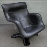 Yrjo Kukkapuro for Averte Finland, a leather upholstered easy chair,