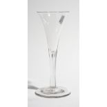A plain stemmed wine glass, circa 1740,