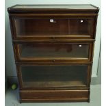 The Globe Wernicke Co Ltd; a mahogany three tier glass fronted bookcase, 87cm wide x 116cm high.