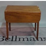 A George III mahogany Pembroke table with single frieze drawer, on square supports,