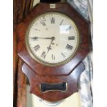A late 19th century walnut cased drop dial wall clock,