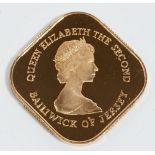A Jersey gold proof one pound coin 1981, commemorating The Bicentenary of The Battle of Jersey,