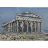 Ernest George W. Souster (British, 1882-1953), The Temple of Paestum, watercolour, signed, 33.