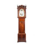 A late George III mahogany and chequer inlaid longcase clock,