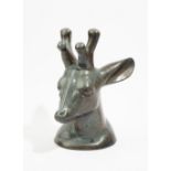 Axel Salto (Danish, 1889-1961), a stoneware fallow deer head, signed 'Salto' to base, 31.5cm high.