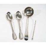 Four items of silver flatware,