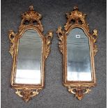 A pair of late 18th/early 19th century Venetian gilt framed wall mirrors,