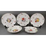 Three Herend porcelain plates, painted w