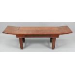 A Chinese hardwood narrow low stool, 20t