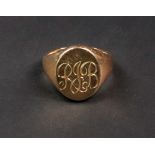 A gentleman's 18ct gold signet ring of o
