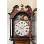 Scott Perth: a Regency mahogany satinwood crossbanded boxwood and ebony strung longcase clock,