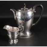 An Art Deco silver hot water pot, Barker