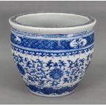 A Chinese blue and white jardniere,