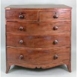 A George III mahogany bowfront chest, wi