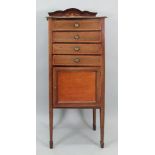 An Edwardian mahogany satinwood crosshan