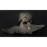 A novelty patinated bronze inkwell, third quarter 19th century,