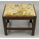 A George III style mahogany stool, 19th