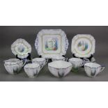 A Shelley twenty piece part tea service, Queen Anne shape, 'My Garden' pattern no. 11607 (20).