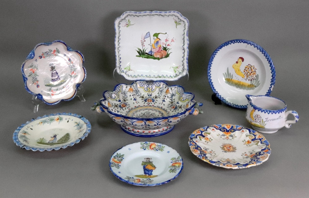 A collection of Quimper and other faienc