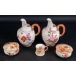 A pair of Royal Worcester flat back jugs