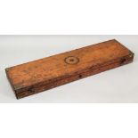 A Victorian brass mounted rectangular oak gun case,