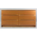 A retro teak chest of six drawers, possi