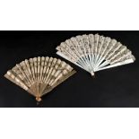 A Brussells needle lace fan, 19th centur