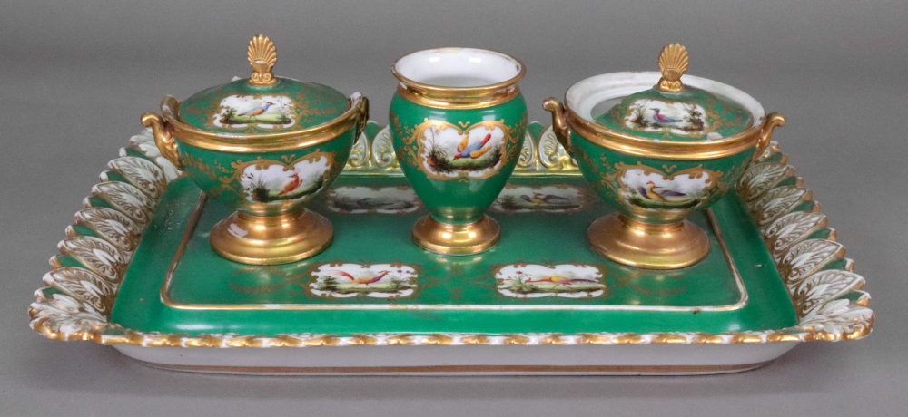 A Nast A Paris porcelain standish, 19th century,