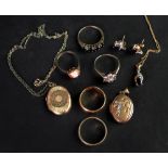 A collection of gold and gem set jewelle