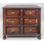 A late 17th century oak chest, distresse