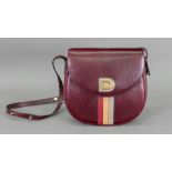 Delvaux burgundy leather shoulder bag.