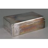 A rectangular silver cigarette box, A &
